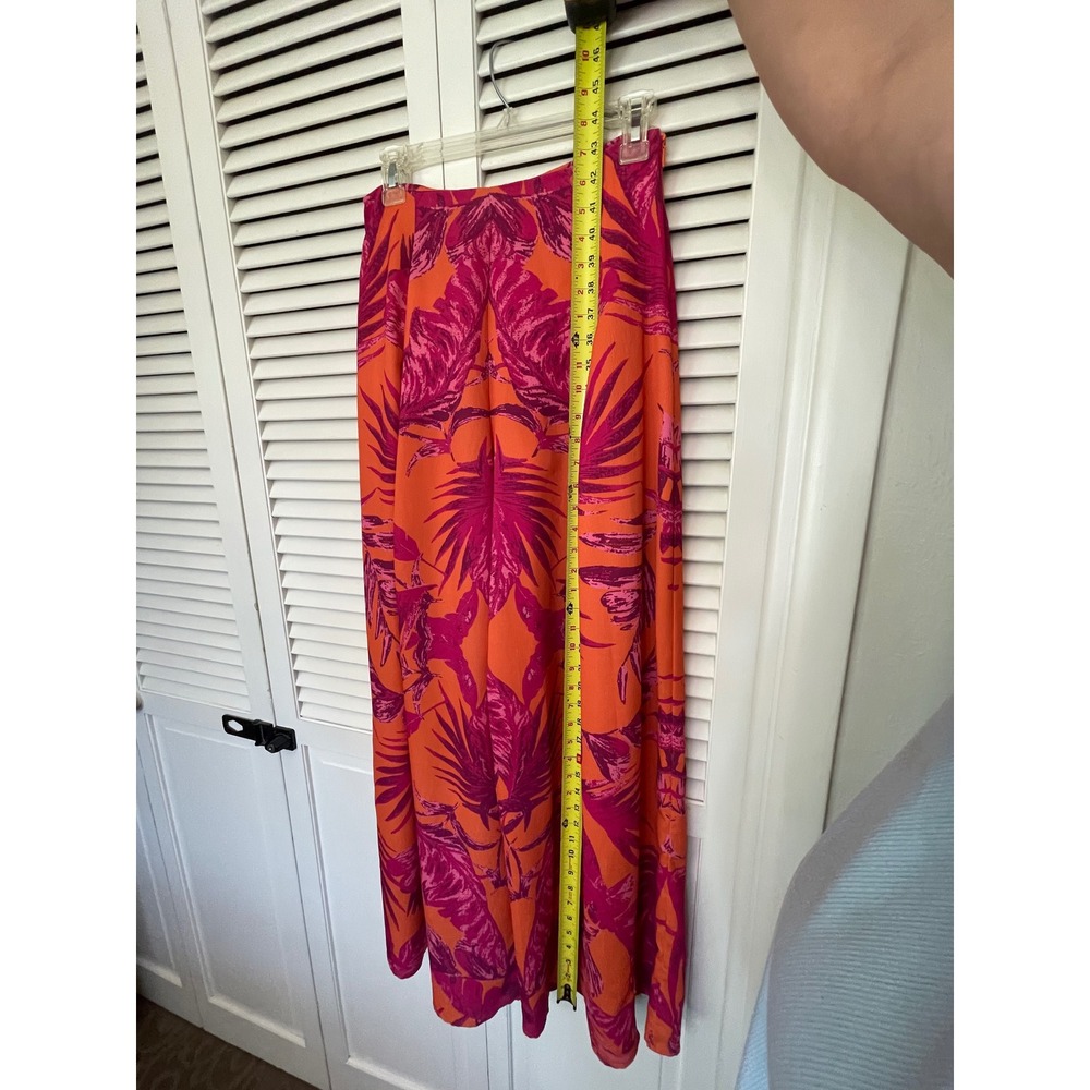 Flying Tomato Tropical High Waist Wide Leg Pants Orange Pink Womens Size Small - Picture 8 of 8
